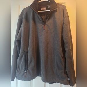 St. John's Bay Men's Zip-Up Fleece Pullover - Charcoal Gray